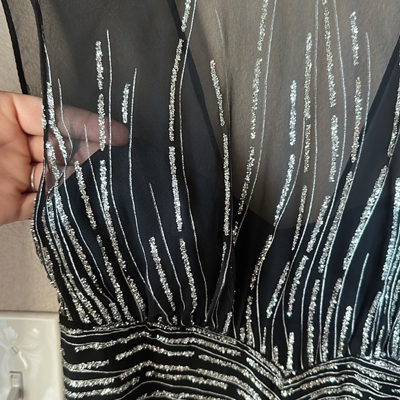 Vintage NEW LEAF BY SAMIR Sheer Glitter Sleeveless Dress - Picture 4 of 9